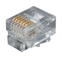 L-COM TDR6P6C Modular Connector, RJ12 Plug, 1 x 1 (Port), 6P6C, Cable Mount