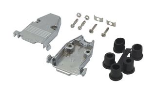 L-COM SDC15AG D Sub Backshell, DA, 180°, Zinc Alloy Body