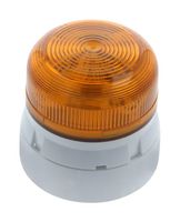 KLAXON QBS-0301 Beacon, Flashing/Steady, Amber, 30 mA, 10 to 30 VDC, IP65, -20 to 60 °C, 81 mm H, 85 mm Lens