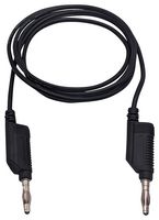 MUELLER ELECTRIC BU-2061SR-A-100-0 Banana Test Lead, 4mm Banana Plug, Stackable, 4mm Banana Plug, Stackable, 3.3 ft, 1 m, Black