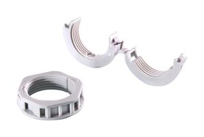 PFLITSCH 1420/232UGGM Locknut, Grey, M32 x 1.5, Nylon 6.6 (Polyamide 6.6), 12 mm, Uni-Dicht Split Series