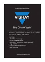 VISHAY ACCLFFD2TO20SPLKIT RES KIT, 20W, 60 Pieces, 12 Values 4 Pieces each, 1ohm to 47Kohm