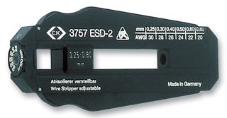 CK TOOLS T3757ESD 2 Wire Stripper, Precision, ESD-Safe, Compact, 0.25-0.8mm Capacity