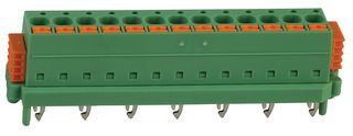 PHOENIX CONTACT 1864147 Wire-To-Board Terminal Block, 5 mm, 13 Ways, 24 AWG, 12 AWG, 2.5 mm², Push In
