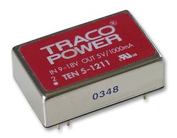 TRACO POWER TEN 5-1211 Isolated Through Hole DC/DC Converter, ITE, DIP, 2:1, 6 W, 1 Output, 5 V